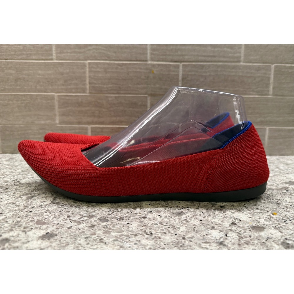Rothy's The Point Colorful Red Pointed Toe Knit Ballet Flats Women's Wide 8W